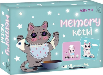 Игра меморија Kangur Memory Kittens, 24 елементи, за деца 3+, повеќебојна