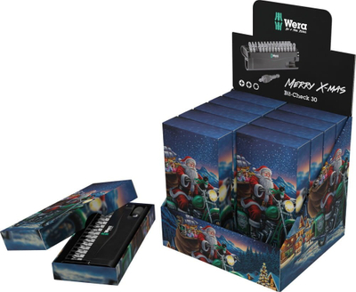 Set bitash Wera Bit-Check 30 Christmas 2025, 30 copë, me mbajtës magnetik, shumëngjyrësh