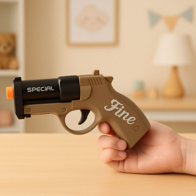 Lodër pistoletë Marksman Fine, mini për fëmijë, me fishekë, kafe e zezë