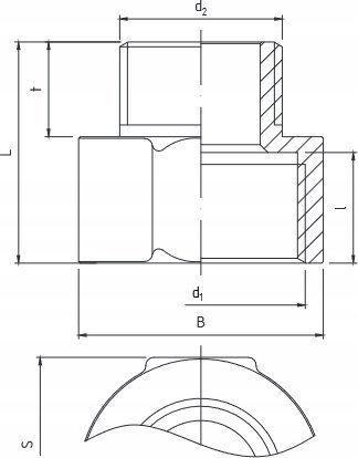Zgjatës bronzi PERFEXIM, reduktim 3/4" në 1/2", për ujë të pijshëm