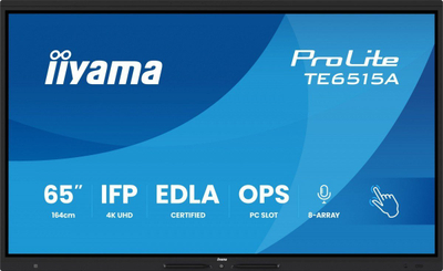 Panel interaktiv Iiyama TE6515A-B1AG, 65", 4K UHD, Wi-Fi, i zi