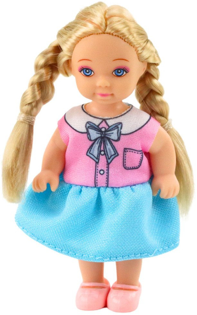 Kukull mini LEAN Toys Kaibibi Long Hair, 12cm, fustan shumëngjyrësh