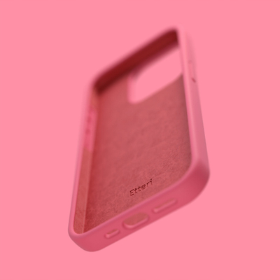 Mbrojtëse silikoni Etteri Nakadka, për iPhone 16 Plus 6.7", Raspberry, e kuqe