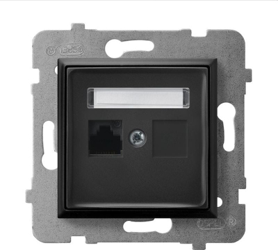 Prizë kompjuterike Ospel ARIA GPK-1U/K/m/33, RJ45 kat. 5e, montim i fshehtë, e zezë metalike