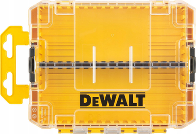 Kuti organizimi për bit-a DeWalt Medium Tough Case, plastike, kapak transparent, e verdhë