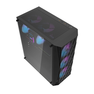 [OUTLET] Kasë kompjuteri Darkflash DK352 Plus, e zezë 