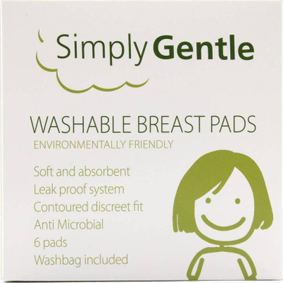 Перници за гради Simply Gentle Washable, за повеќекратна употреба, сет 6 парчиња
