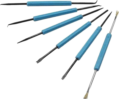 Set veglash hook scraper NZ33, 6 copë, çelik inox, doreza plastike