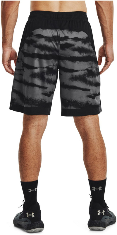 Pantallona të shkurtra sportive Under Armour Baseline Print, për meshkuj, elastike, me print, të zeza