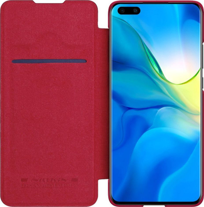 Mbulesë telefoni Nillkin Qin për Huawei P40 Pro, lëkurë flip, me xhep karte, e zezë