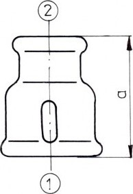 Reduktues i galvanizuar Odlewnia Zawiercie M2, 1 x 1/2 "