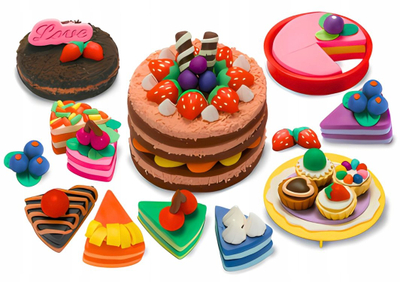 Set plasteline Bounn Birthday Cake, 10 ngjyra, me kallëpe, multikolor
