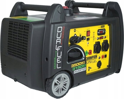 Gjenerator inverter Champion Dual Fuel 3500W, 3150W gaz, me nisje elektrike, i zi