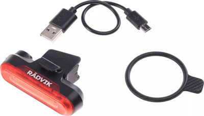 Dritë biçiklete PICTOR Lighting, LED i kuq, 20 lumen, e zezë