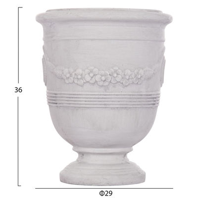 Set vazo dekorative Gardener HM4729, 3 copa, FiberClay, e bardhë