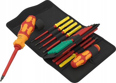 Set kaçavidash izoluese Wera Kraftform Kompakt VDE 17 RA 1, 17 pjesë, me rratçe