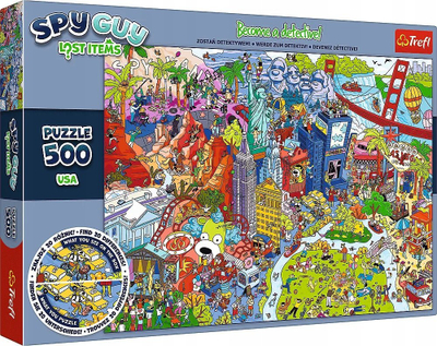 Puzzle Trefl Spy Guy Lost Items USA, 500 pjesë, për fëmijë