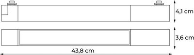 Llambë shine LED DPM X-Line Linear, 20W, 4000K, e zezë