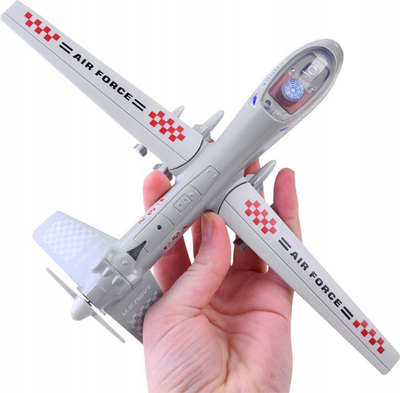 Lodër dron ushtarak Mailian ZA4327, metal me pull back, me drita dhe zë, gri