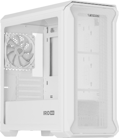 Kuti kompjuteri Natec Genesis Irid 503 ARGB Lite, Micro Tower MATX Mini ITX, panel xhami i temperuar, e zezë