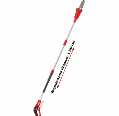 Телескопска пила на батерија Hecht 9025, 20 V, шина 20 cm, црвена