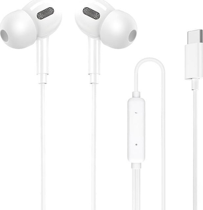 Kufje me kabllo Wekome YA11, USB-C, me mikrofon, të bardha