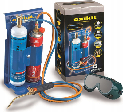 Set saldimi me gaz Kemper Oxikit, portativ, 2850°C, blu