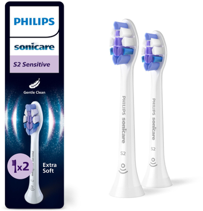Koka zëvendësuese furçe dhëmbësh Philips Sonicare Sensitive HX6052/87, set 2 copë, të bardha
