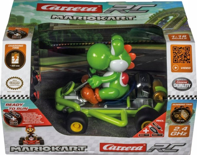 Lodër me telekomandë Carrera Revell Mario Kart Yoshi Pipe Kart, 1:18, 2.4GHz, e gjelbër