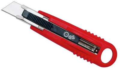 Thikë sigurie WEDO Safety Cutter Standard, mekanizëm vetë tërheqës, 14.5 cm, zi e kuqe