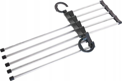 Organizues varëse pantallonash Q52A, 5 nivele, çelik inox, gri