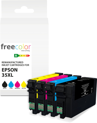 Pako tonerësh Freecolor K10611F7, kompatibil me Epson, 2600 faqe, 4 copë, shumëngjyrëshe