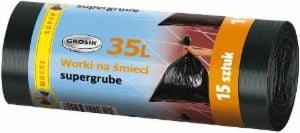 Qese mbeturinash Grosik 35L, 15 copë, të zeza