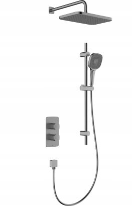 Set dushi termostatik Kfa Malaga, i fshehur, PVD, gri gun metal