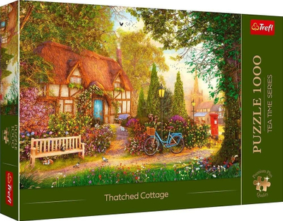 Puzzle Trefl Premium Plus Thatched Cottage, 1000 copa, skenë fshati, shumëngjyrësh