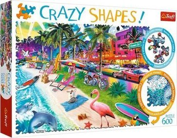 Puzzle Trefl Crazy Shapes Miami Beach, 600 copa, shumëngjyrësh