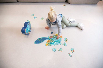Puzzle Jigsaw Scratch Peacock Junior, 40 copa, 58 cm, blu