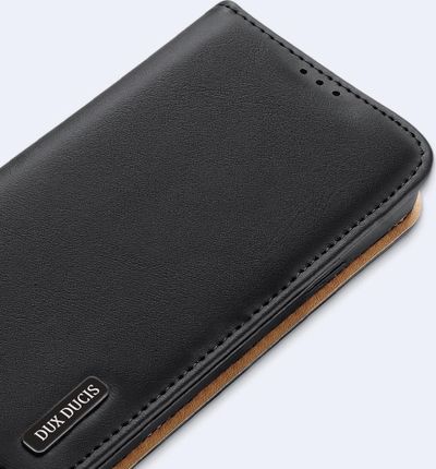 Këllëf lëkure Dux Ducis Hivo për Samsung Galaxy S22 Plus, me kapak portofol, i zi