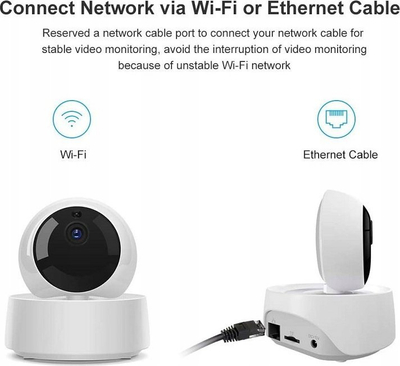 Kamerë sigurie e brendshme SONOFF 1080P HD, WiFi, vizion nate IR, e bardhë