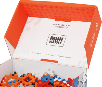 Lodra konstruktore Marioinex Waffle Blocks Mini, 300 pjesë, në kuti