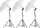 Сет студиско осветлување Massa Lighting 3x125W, чадори 84 cm, бел