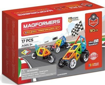 Set konstruktiv magnetik Magformers Amazing Transform Wheel, 17 pjesë, për kalamaj 3+