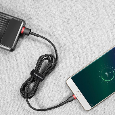 Kabllo USB Baseus Cafule CAMKLF-H91, USB-A në microUSB, 3 m, e zezë e kuqe