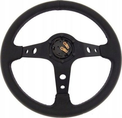 Volan MTuning Steering Wheel Pro 350mm, offset 80mm, lëkurë, i zi