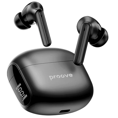 Dëgjuse wireless Proove Tempo TWS, ANC, me aplikacion, të zeza