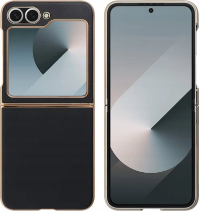Këllëf telefoni VOUGE për Samsung Galaxy Z Fold 6 5G, në dy pjesë, me kornizë metalike, i zi