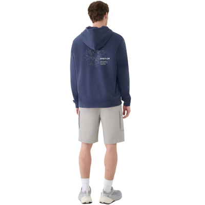 Shorce për burra 4F CAS M527, material 2Way Stretch, xhepa me zinxhir, blu