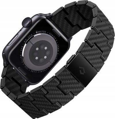 Ремен Pitaka од јаглеродни влакна за Apple Watch, 44/42mm, јаглеродни влакна, сиво и црно