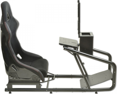 Karrige gaming TrackTime Race Rig TT07, skelet metalik, pozicione që rregullohen, e zezë