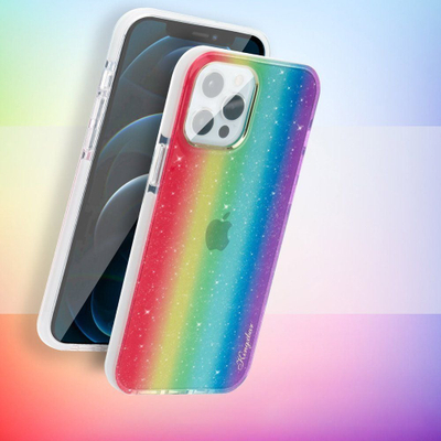 Kapak telefoni Kingxbar Ombre për iPhone 12 Pro Max, TPE, shumëngjyrësh